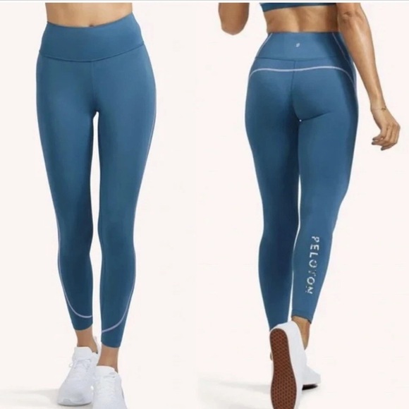 Peloton Move Mission High Waisted Blue Athletic Seam Legging - Picture 1 of 8